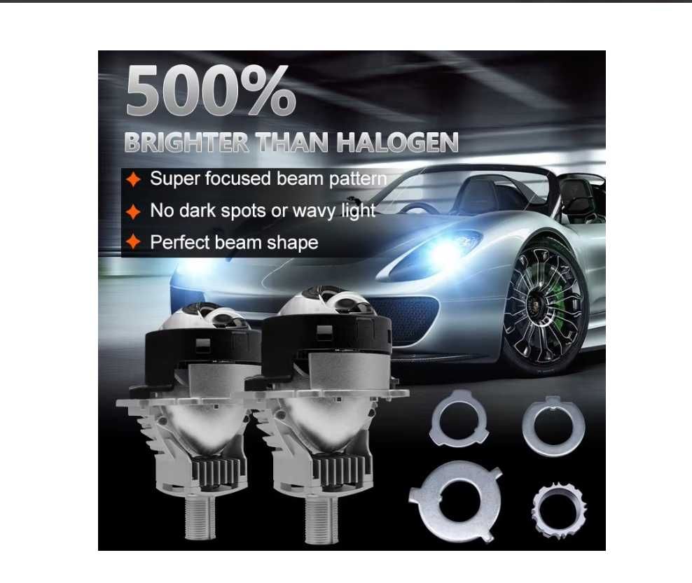 Bi-LED лупи за вграждане във фарове, 3 инча,  90W, к-т 2бр