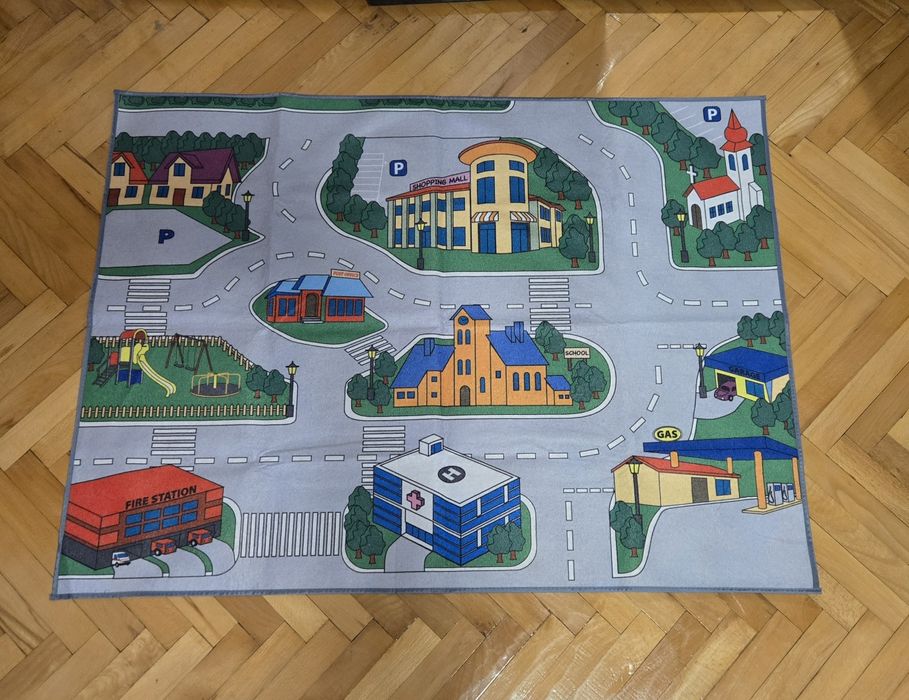 Covoras de joaca pentru masinute Speed Track, 90x120 cm - impecabil