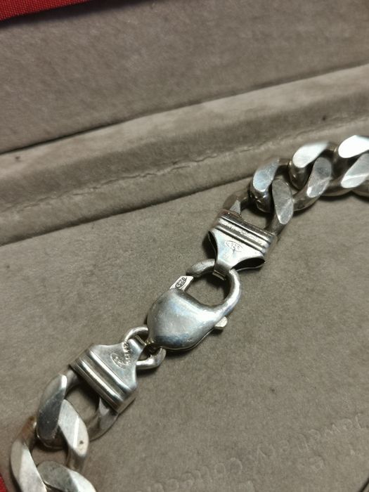 Bratara masiva din argint 925 cu placa de gravat