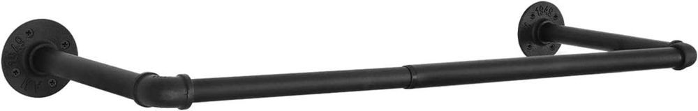 Suport haine Qlfyuu, 44-79 cm, montaj perete, extensibil, negru