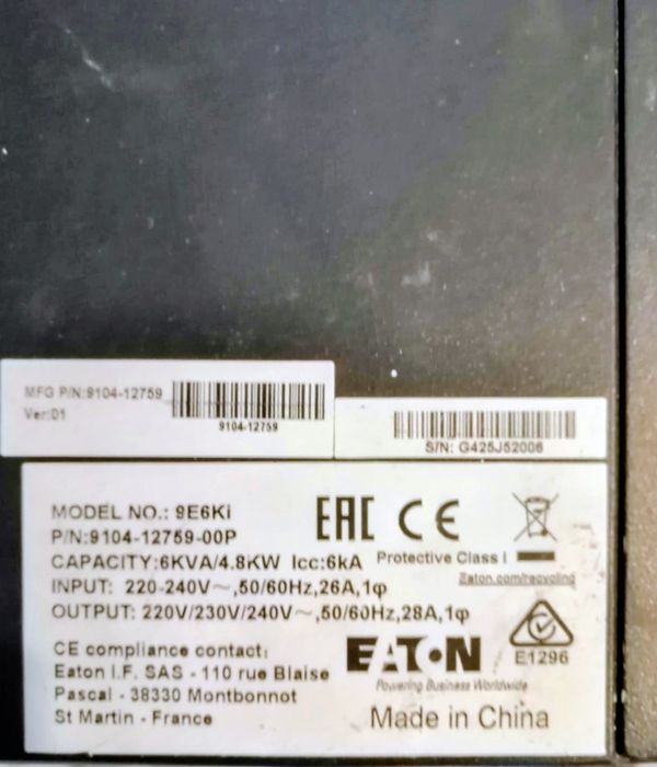 UPS Eaton model 9E6Ki