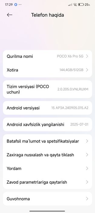 Poco x 6 pro 512