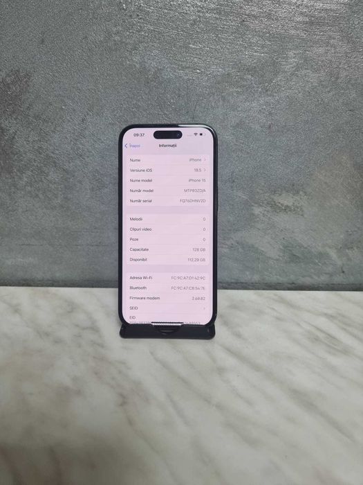 iPhone 15 128GB Black Bmg Amanet  93209
