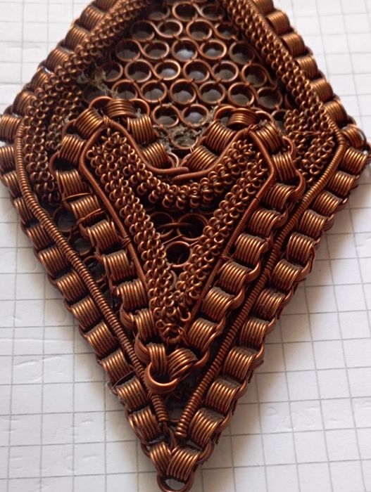 Ornament artizanal din cupru împletit - unicat,lucrat manual