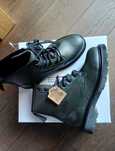 Ghete 5th Avenue, kaki si bordo, piele naturala, mar. 37, 39, 40 si 41