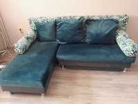 Масленозелен ъглов диван