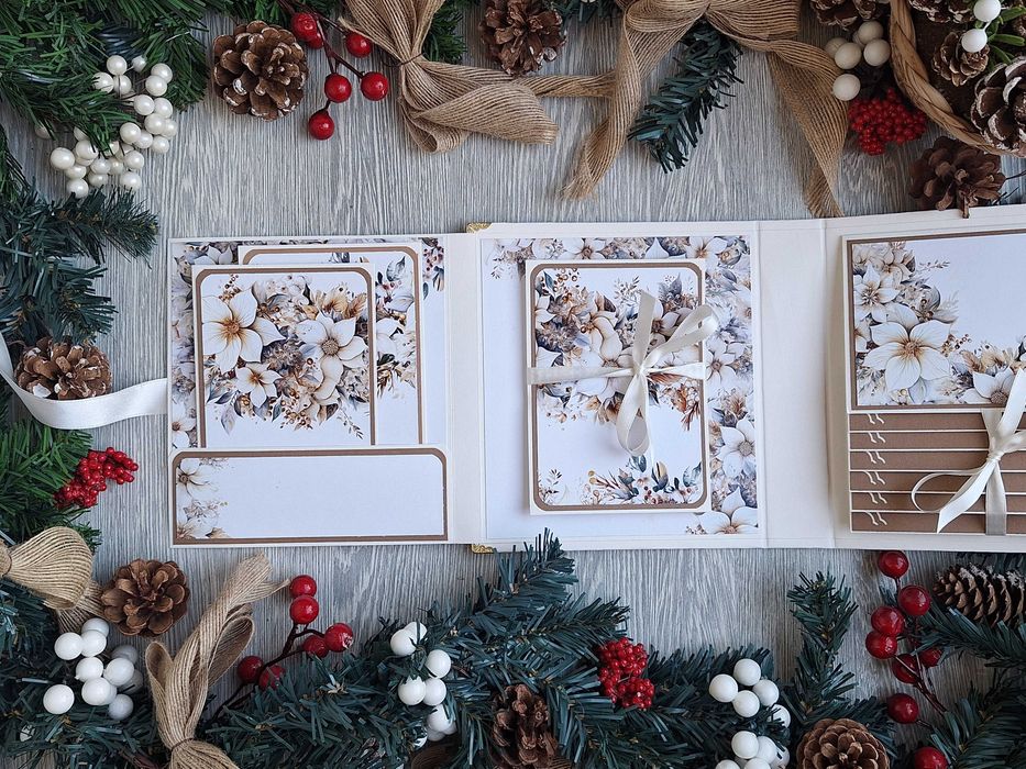 Коледен албум "Зимна приказка" в бяло, ръчна изработка /53.48