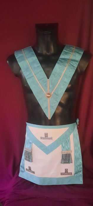 Pachet masonic M.V. : Sort, colan, geanta, manusi, bijuterie