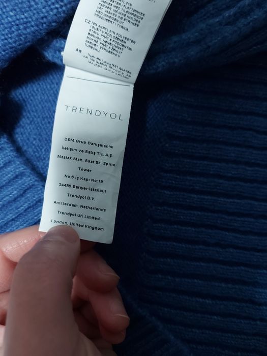 Pulover subțire Trendyol, culoare albastru (M)