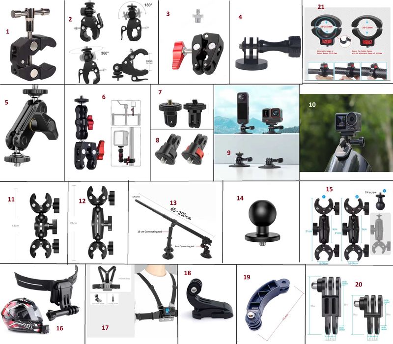Cleste Sistem Fixare Accesorii Prindere Mount Insta360 GoPro ActionCam