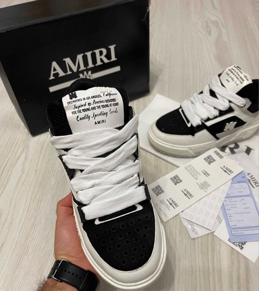 Adidasi Amiri MA 1 black-white (alb negru)