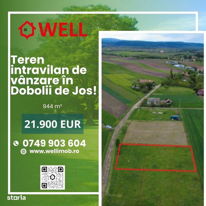 Teren intravilan de vânzare în Dobolii de Jos!