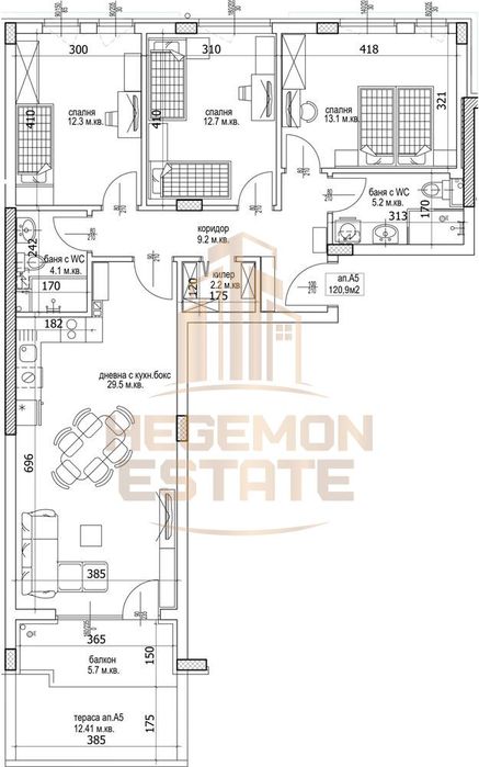 4-стаен в Варна-Кайсиева градина площ 142 цена 165044