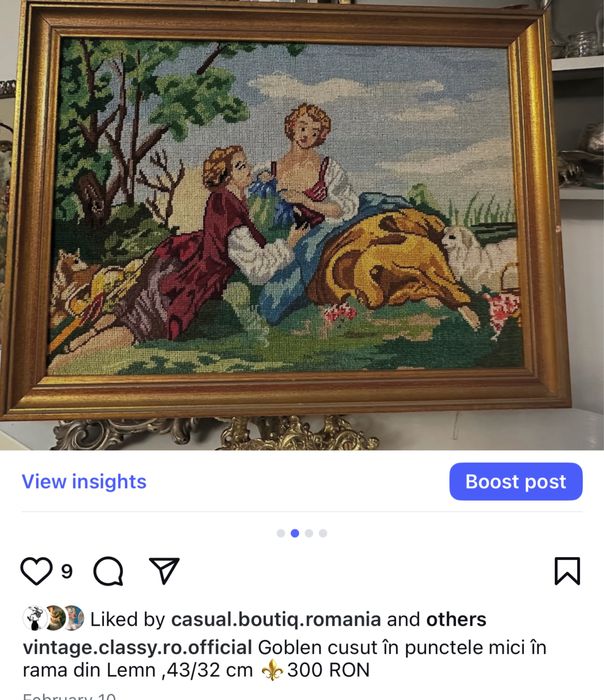 Tablou tapiserie in rama din lemn