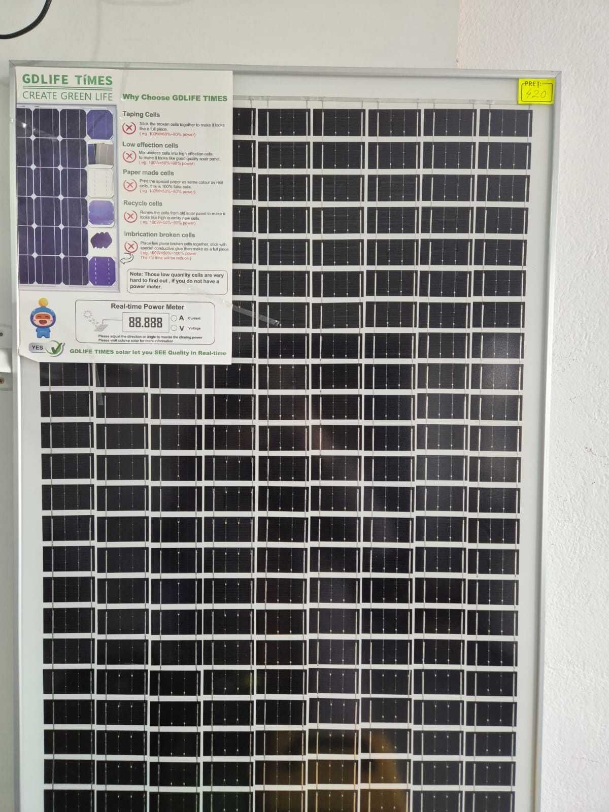 Panou Solar 100W, 18V  cu regulator de incarcare