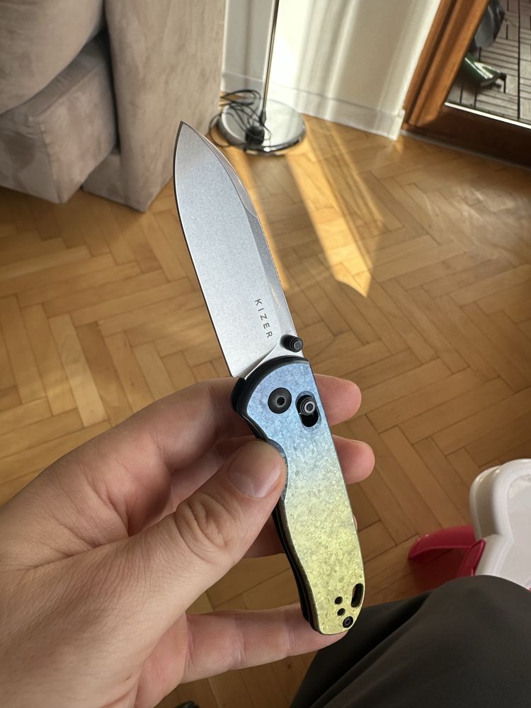 Нож Kizer Drop Bear | LC200N | Titanium Snowflake