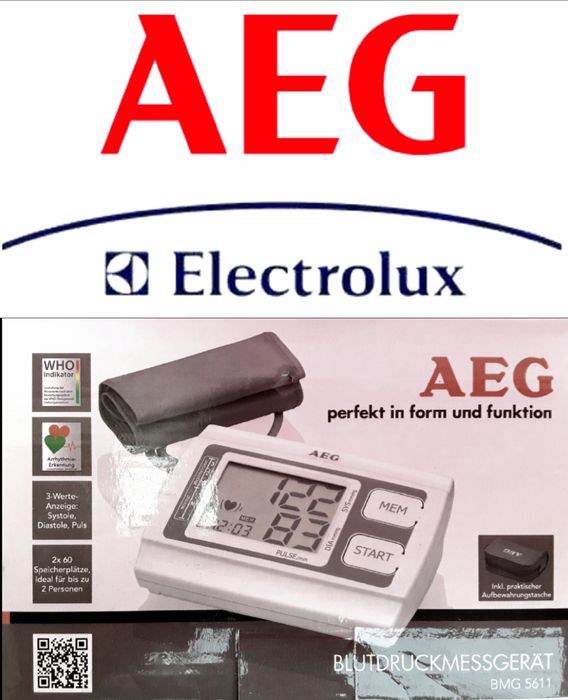 TENSIOMETRU de brat AEG ecran mare LCD 2X60 Memorii NOU - 120 Lei