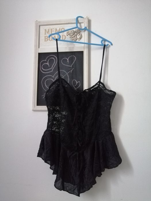 Rochita vintage din dantela neagra sexy lenjerie noapte marimea M/L