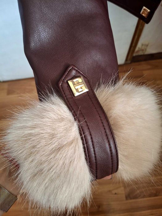 Зимно, кожено яке - бордо