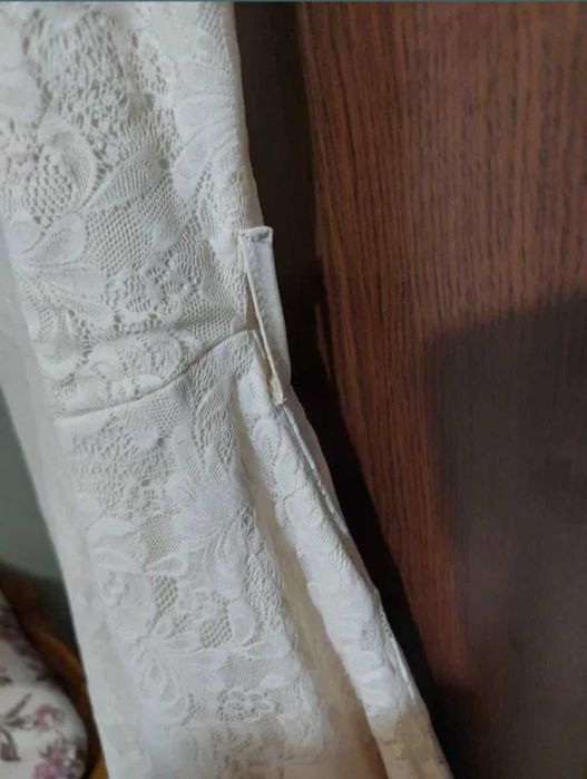 Rochie dantelă evenimente S spate descoperit crem