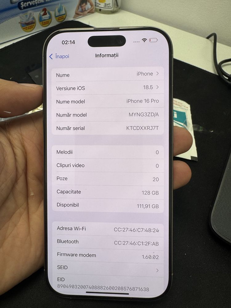 Iphone 16 Pro, 128gb, orice retea ca nou