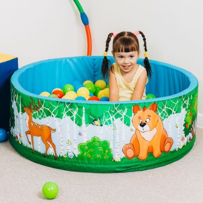 Сухой бассейн «Зверята» +100 или 200 шариков