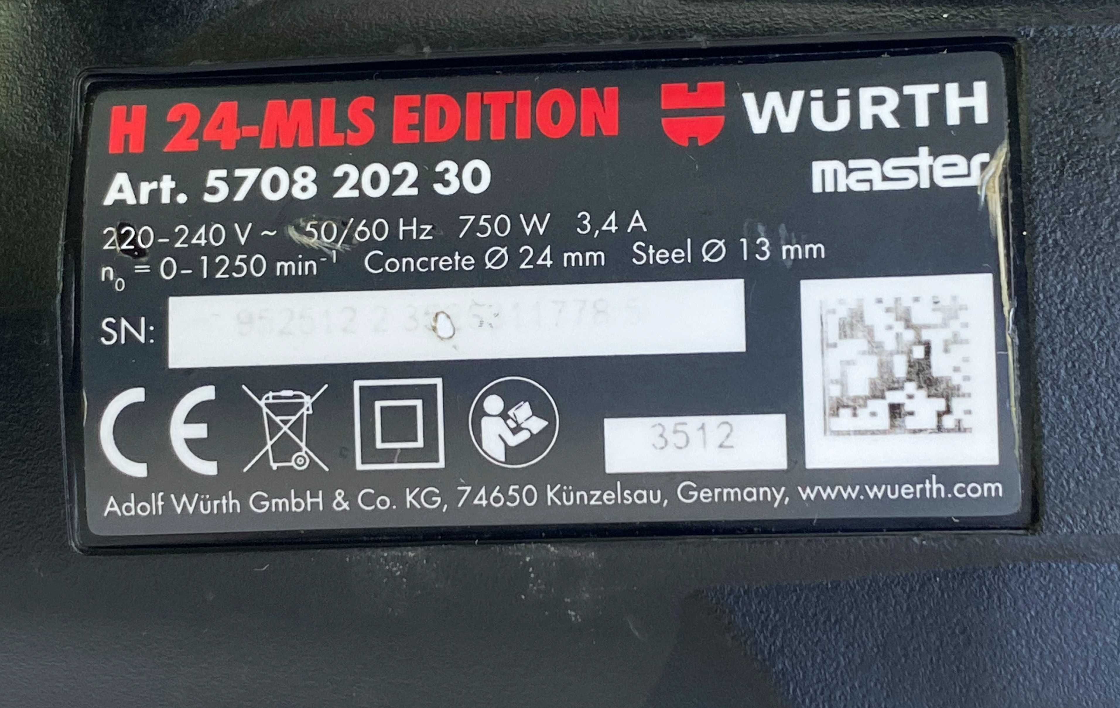 Мощен перфоратор Wurth H 24-MLS 750W 2.4J