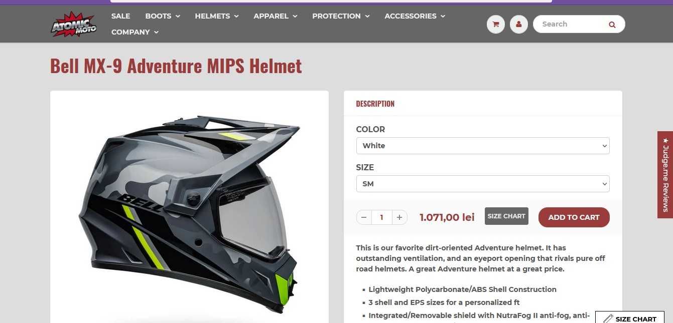 Oferta ! Casca Enduro Atv Motocross Bell MX-9 Mips Adventure marimea S