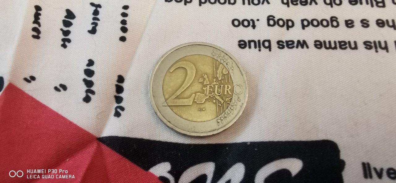 Монета от 2 евро с изместен център 2000г.