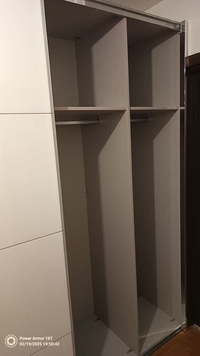 Dulap dressing usi sticla alba culisante glisante
