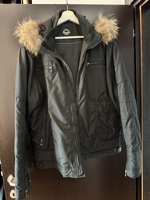 Geaca cu blana naturala, model Italia deosebit XXXL, Slim Fit