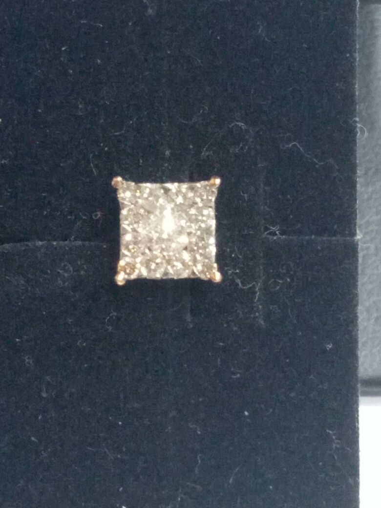 Vind cercei moderni din aur roze 14kt cu diamante 0.54ct