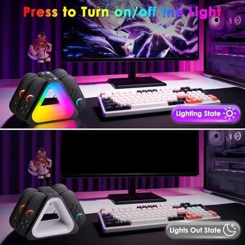 Нова Зарядна Станция за Switch 2 Joy-Cons 4x Контролера RGB Осветление