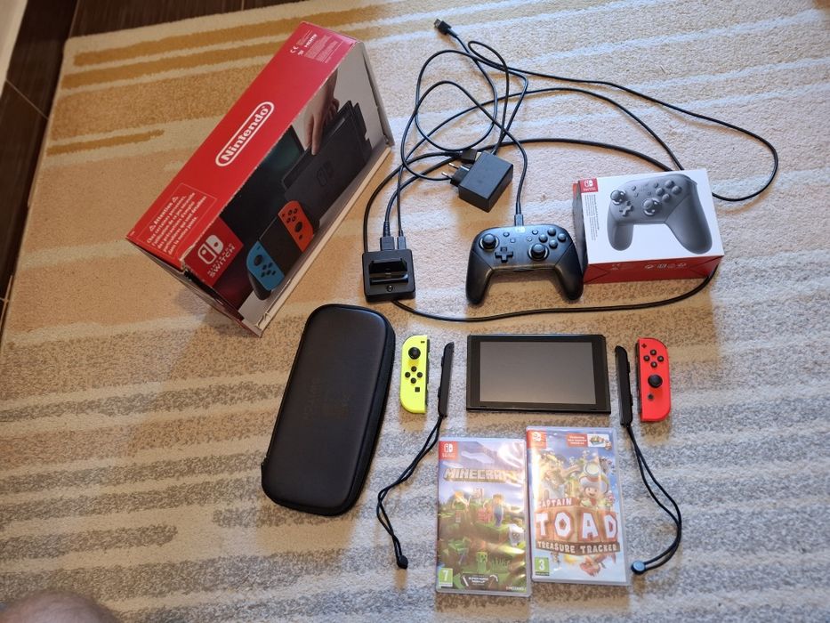 Nintendo switch + controller wireless + 3 jocuri