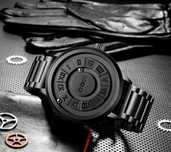 Ceas cu bilute actionate magnetic, mecanism quartz elvetian, otel