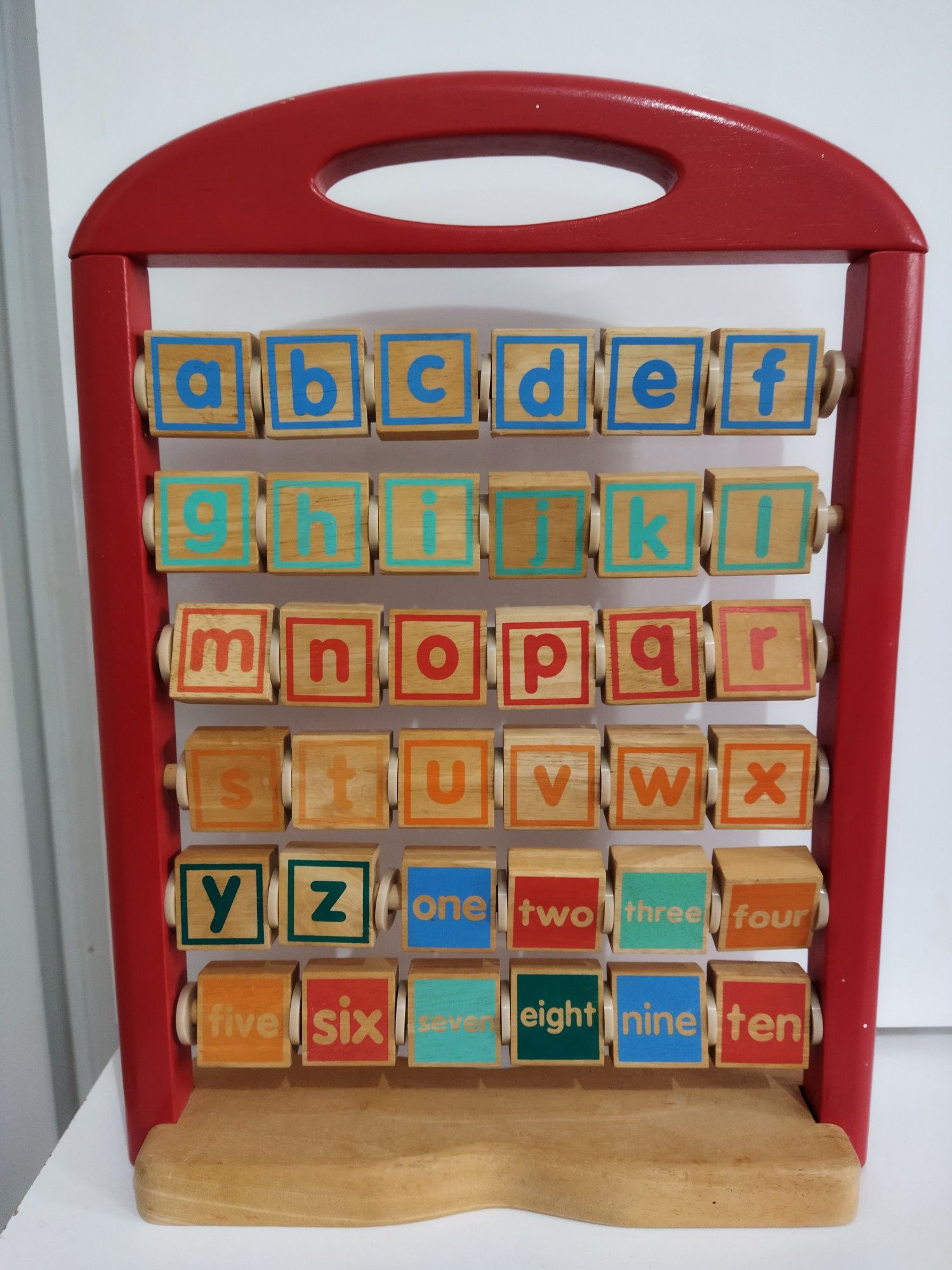 Abac din lemn Montessori învățare cuvinte culori cifre litere