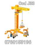Jucarie din lemn-Set Macara cu accesorii de constructie pt copii-J33