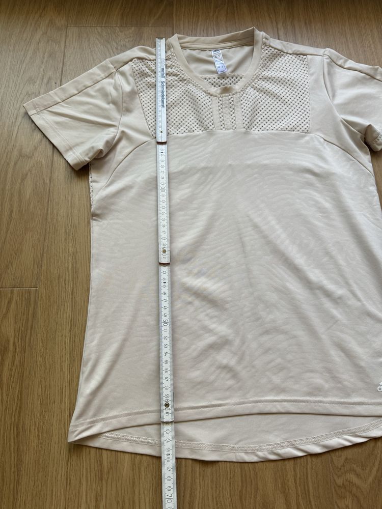 Adidas - тениска блуза горница за спорт, кремава, C / S