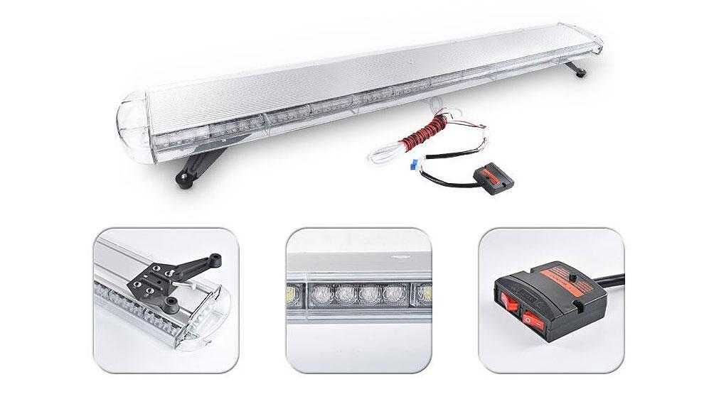 Аварийна сигнална лампа маяк буркан, 120 см, 12V 24V, 15 режима, жълта