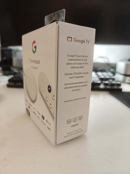 Media Player GOOGLE Chromecast, Google TV, 4K, Wi-Fi, alb