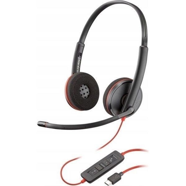 Casti PC PLANTRONICS Blackwire 3220 duo, USB-C, negru