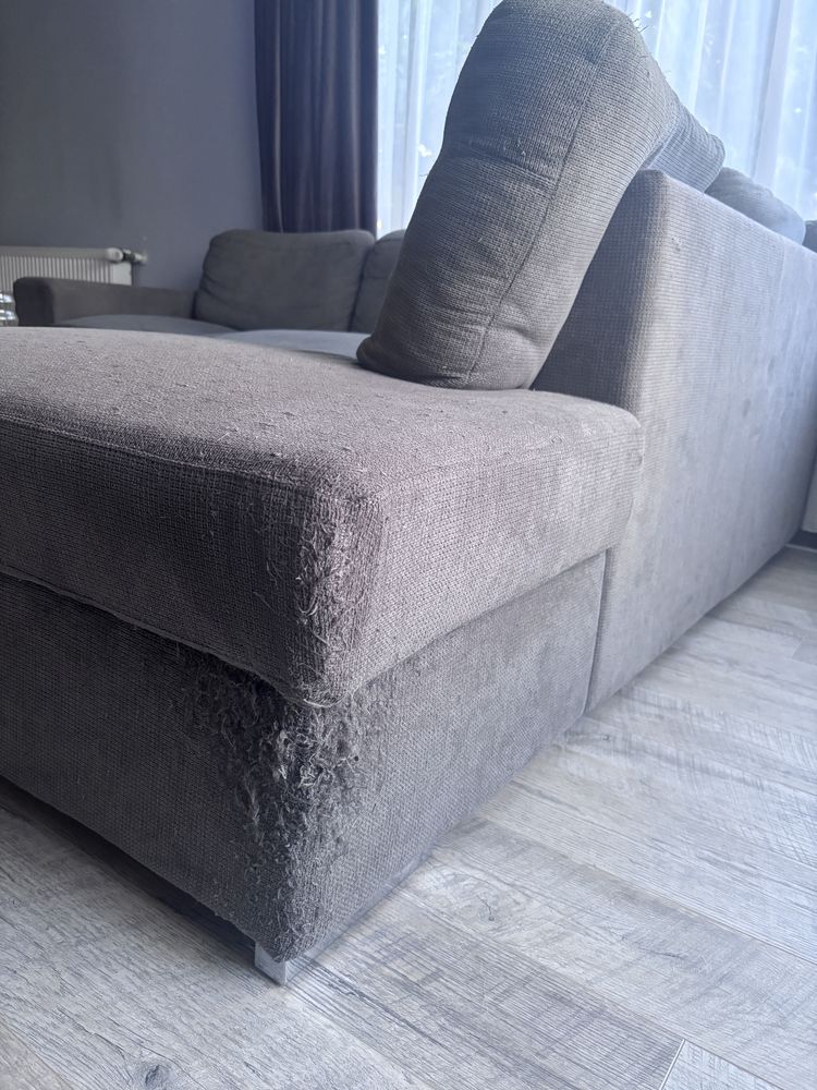 Colțar extensibil gri + ladă depozitare, 240x214 cm, usor negociabil