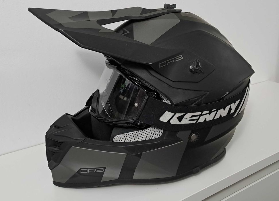 Casca moto LZR DR3 si ochelari Kenny