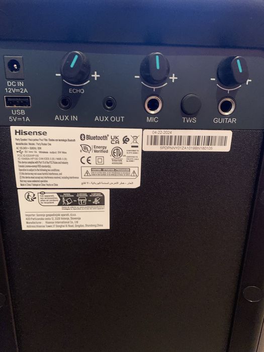 Vand Boxa Hisense party rocker one