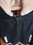 Jacheta neagra  piele naturala cu gluga , dama M/L .