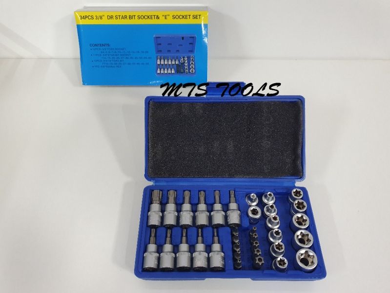 Set Trusa Chei Tubulare PROFIL E BITI TORX 3/8 34 Piese