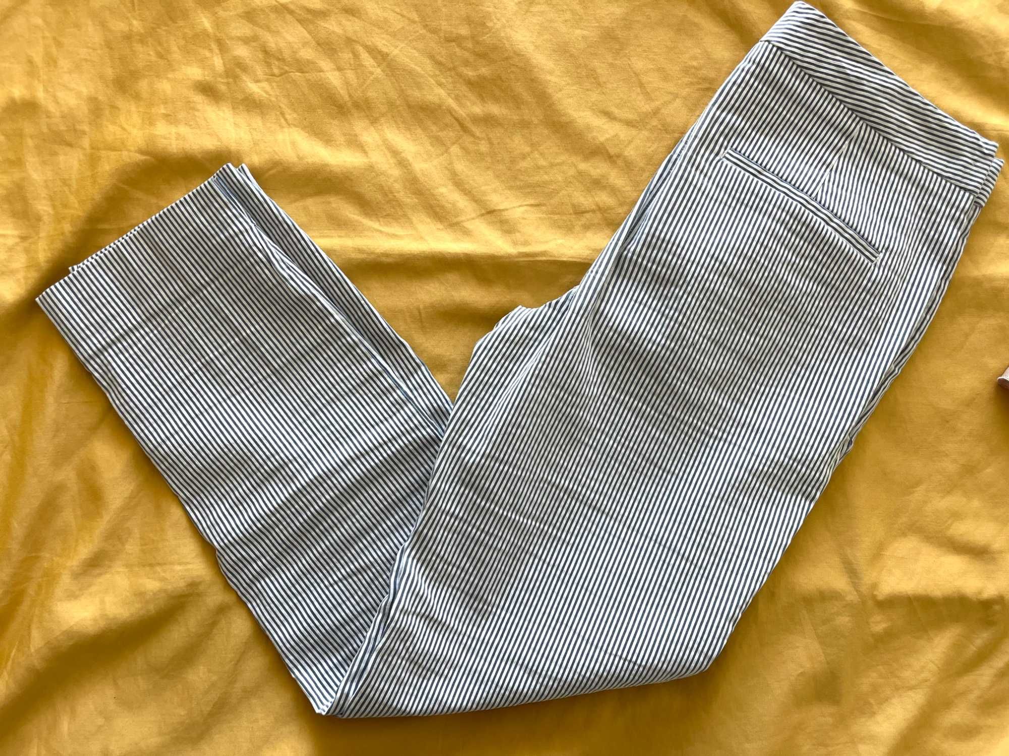 Zara дамски чино бял панталон на райе