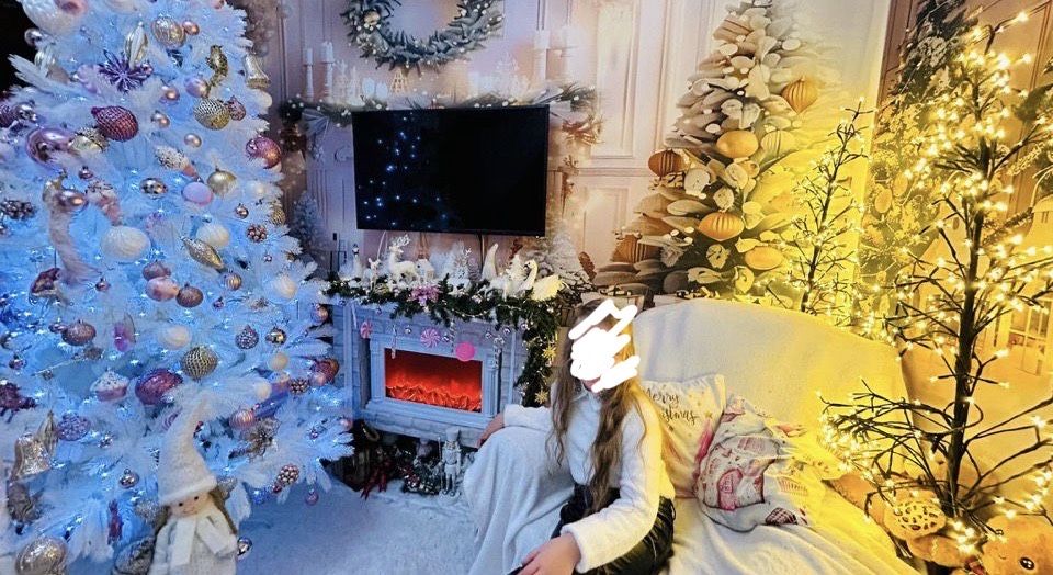 2 bucati Decor perete pentru poze /Wallpaper Craciun /Tapet foto