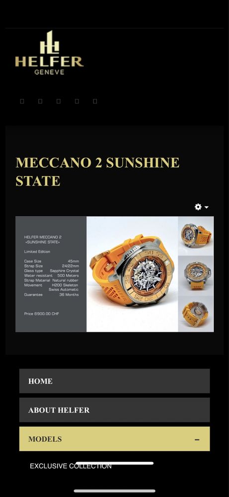 Vand ceas Helfer Mecano 2 sunshine state Skeletron