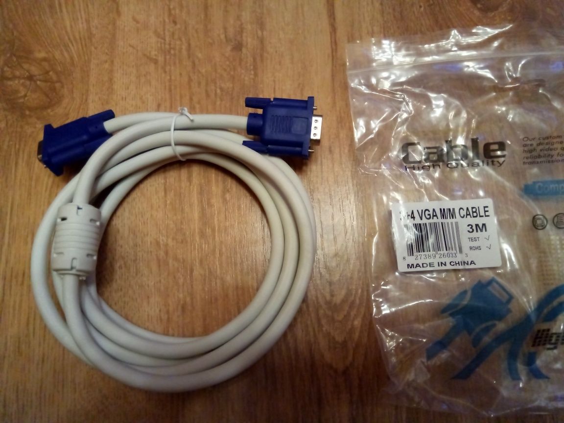 Cablu VGA, 3 m, Nou!
